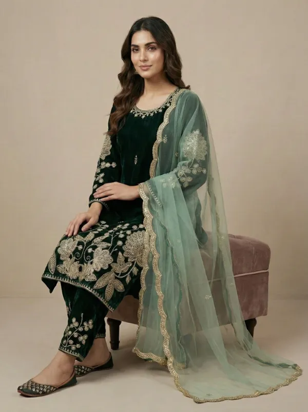 Green_Designer_Salwar_Suit_In_Heavy_Viscose_Velvet_With_Embroidery