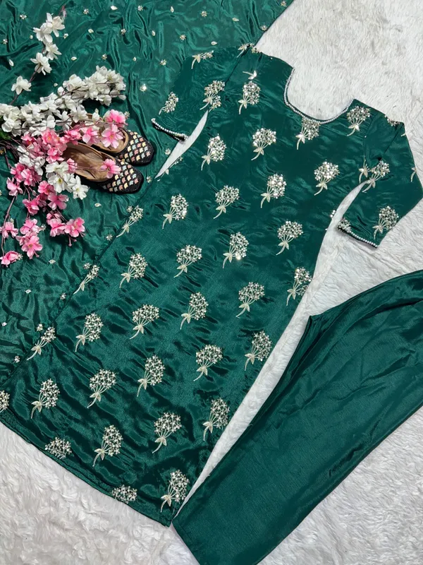 Luxury_Green_Designer_Chinon_Salwar_Suit_With_Heavy_Sequin_Work