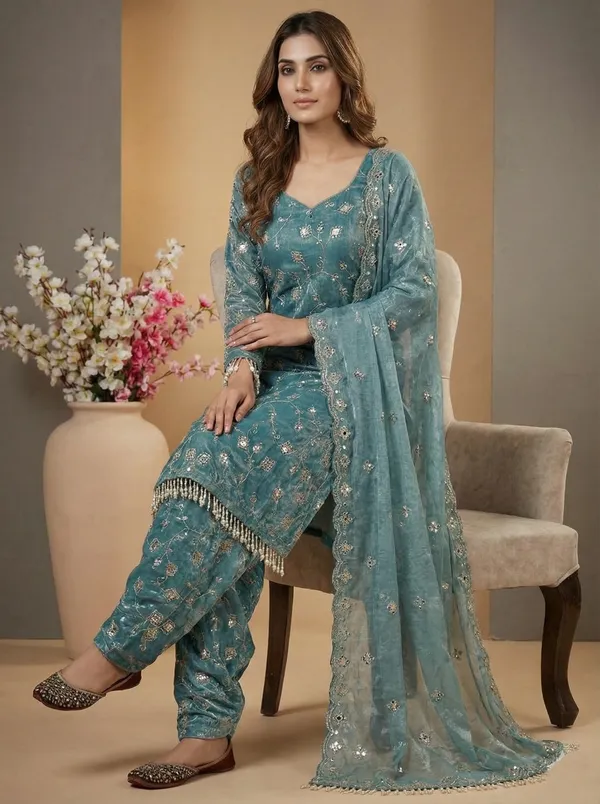 Luxury_Teal_Blue_Embroidered_Designer_Salwar_Suit