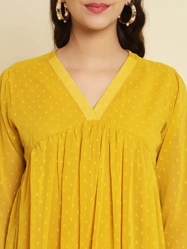 Yellow_Casual_Wear_Designer_Chiffon_Readymade_Kurti