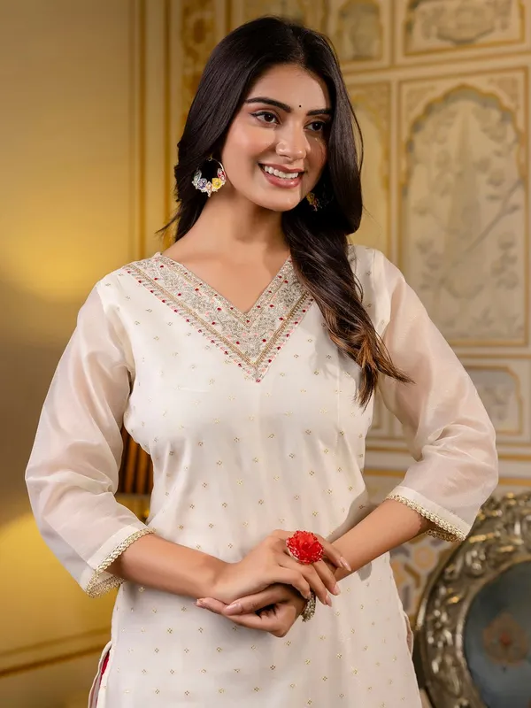 Off_White_Elementary_Designer_Shimmer_Silk_Readymade_Kurti