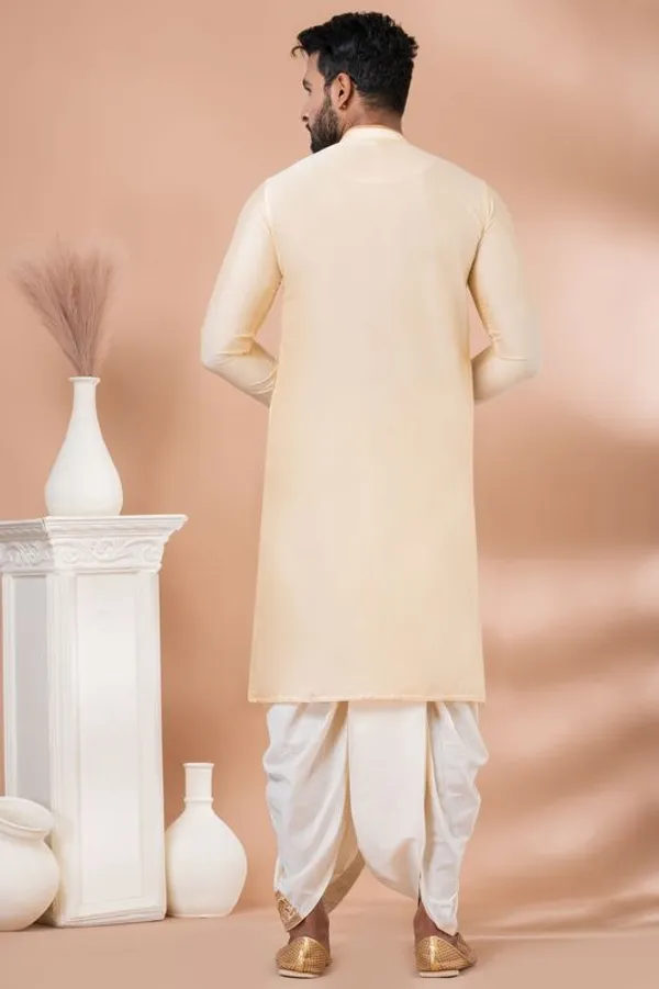 Premium_Golden_Embroidered_Men_S_Kurta_With_Off_White_Dhoti_Set