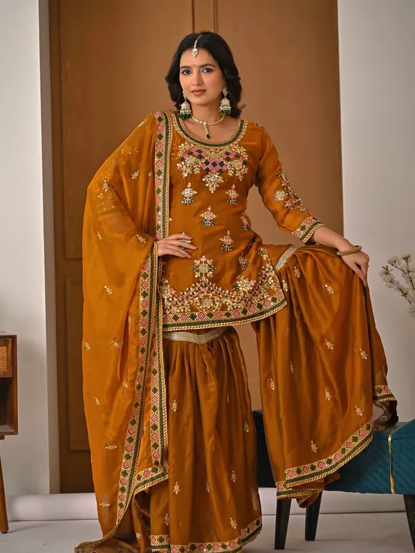 Mustard_Party_Wear_Designer_Stitched_Suit_With_Dupatta