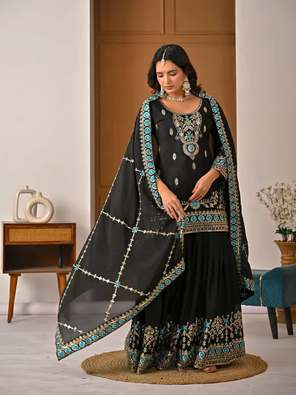 Black_Festive_Wear_Designer_Suit_Set_With_Dupatta