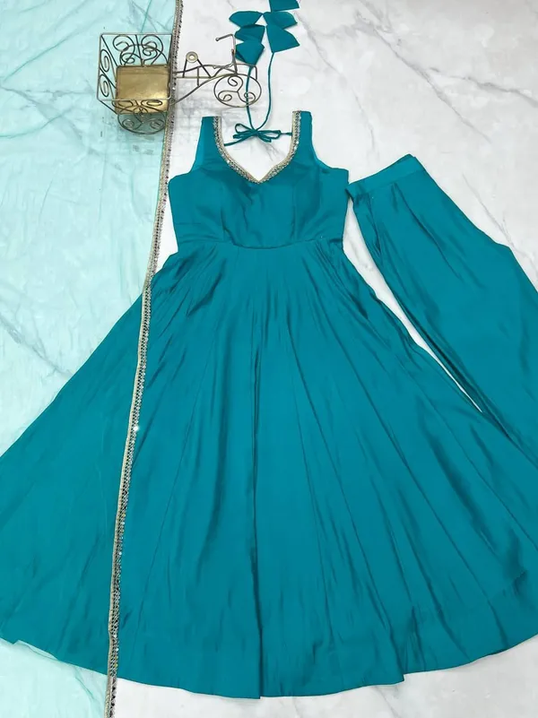 Blue_Premium_Designer_Suit_In_Roman_Silk_Chanderi