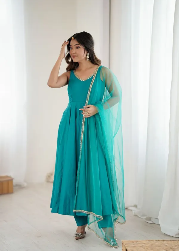Blue_Premium_Designer_Suit_In_Roman_Silk_Chanderi