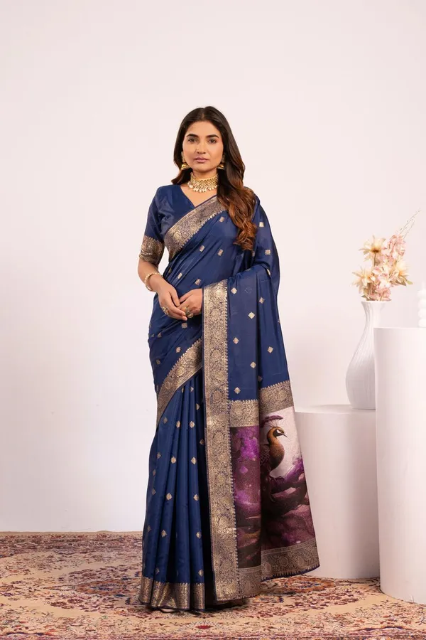 Navy_Blue_Classic_Banarasi_Silk_Saree_Default_Title