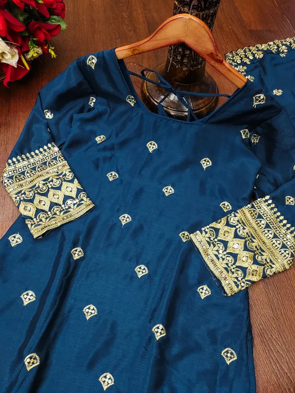 Teal_Chinon_Sequence_Embroidered_Readymade_Salwar_Suit_Set_Eid_Designer_Exclusive