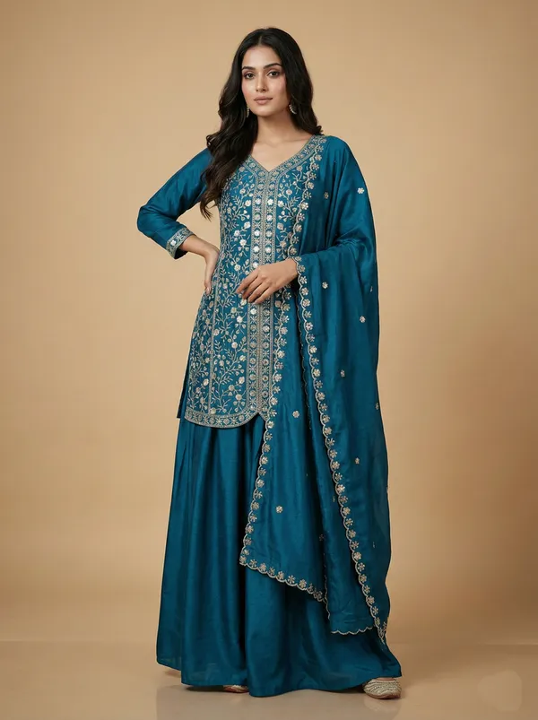 Teal_Chinon_Sequin_Embroidered_Modern_Festive_Wear_Salwar_Suit_Set