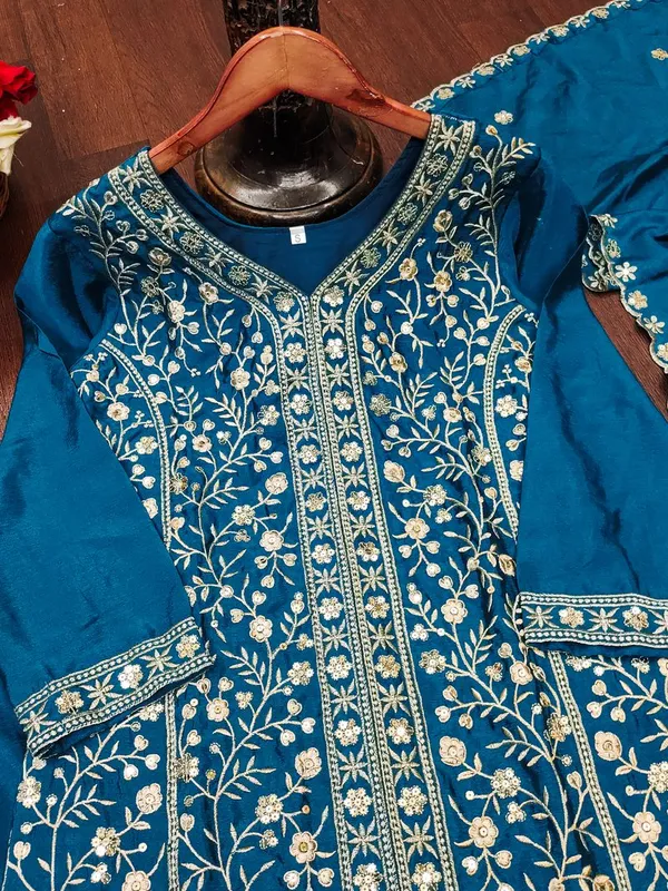Teal_Chinon_Sequin_Embroidered_Modern_Festive_Wear_Salwar_Suit_Set