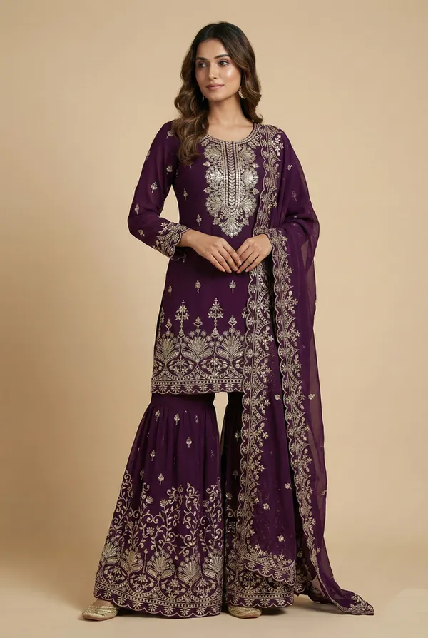 Wine_Foux_Georgette_Designer_Salwar_Suit_Rich_Festive_Evening_Wear