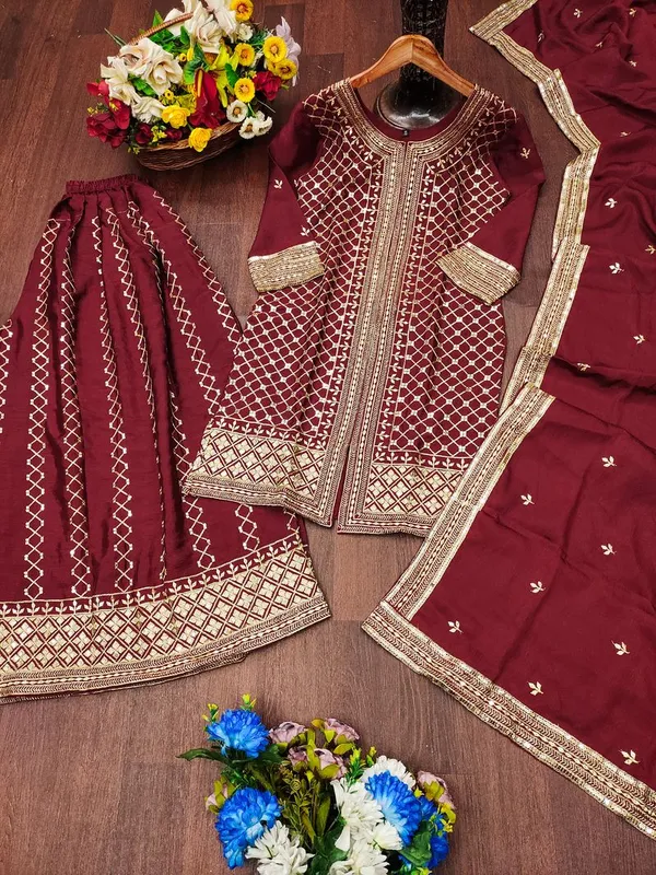 Maroon_Regal_Sequin_Work_Evening_Occasion_Salwar_Suit