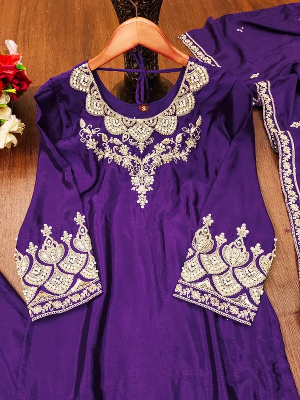 Purple_Statement_Sequin_And_Rivet_Moti_Detailed_Chinon_Salwar_Suit