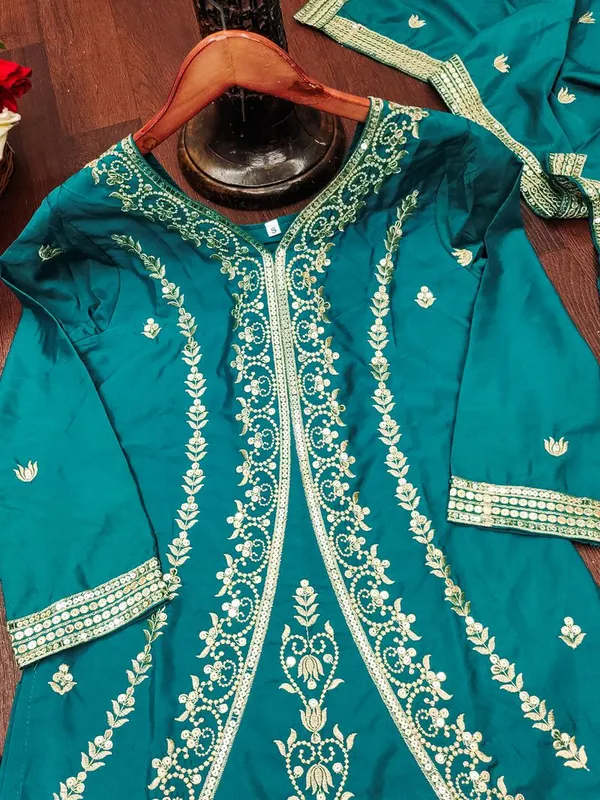 Teal_Blue_Signature_Sequin_Salwar_Suit