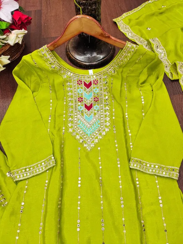 Parrot_Green_Chinon_Coding_Sequin_Designer_Readymade_Salwar_Suit
