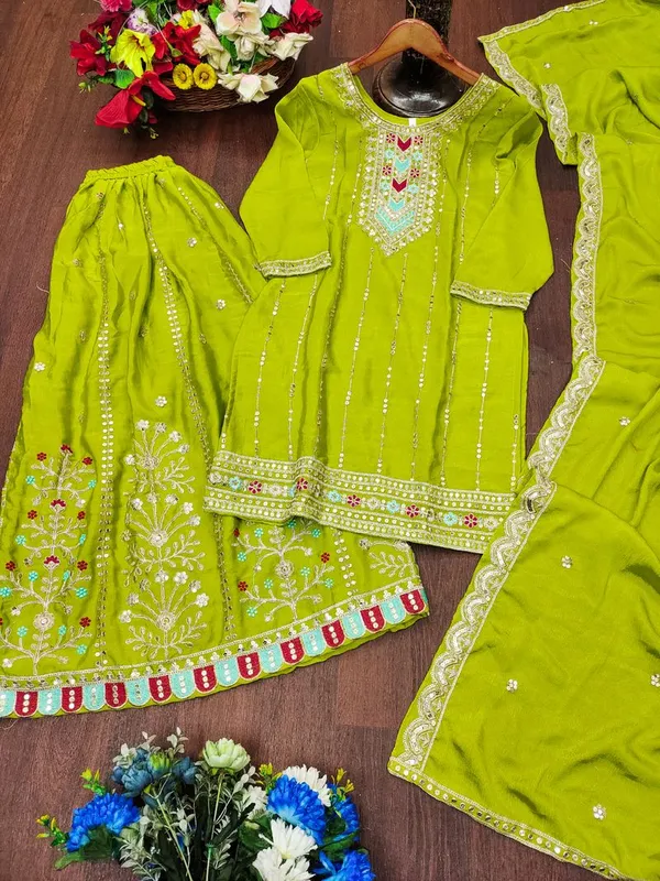 Parrot_Green_Chinon_Coding_Sequin_Designer_Readymade_Salwar_Suit