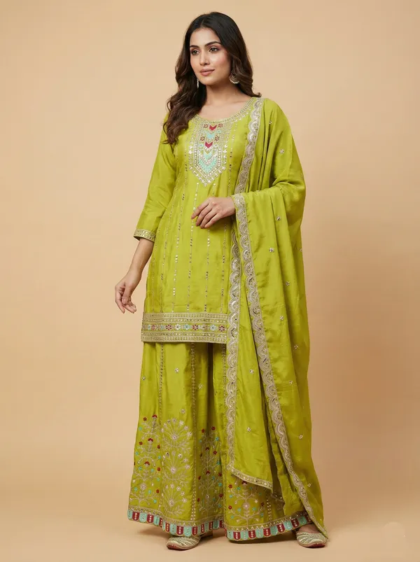 Parrot_Green_Chinon_Coding_Sequin_Designer_Readymade_Salwar_Suit
