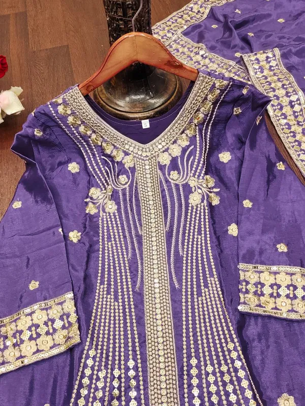 Light_Purple_Chinon_Sequin_Party_Wear_Readymade_Salwar_Suit