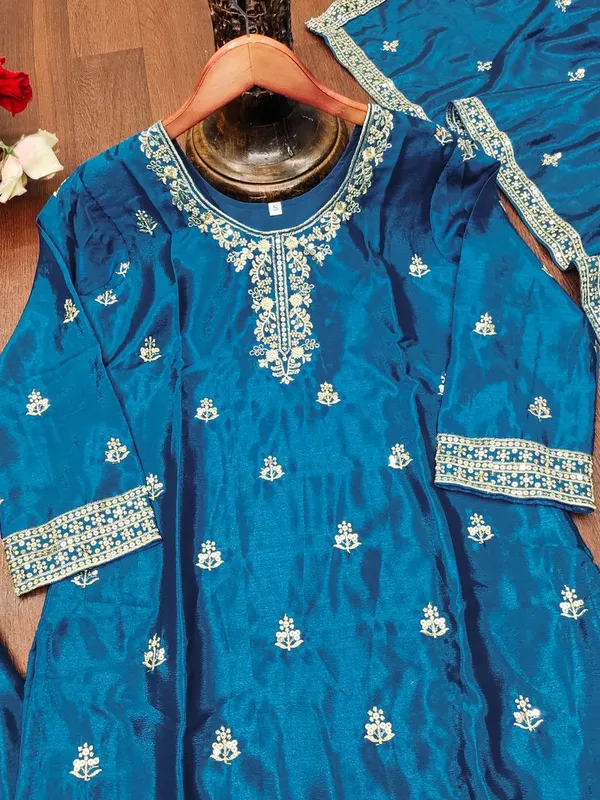 Teal_Green_Sequin_Function_Wear_Readymade_Salwar_Suit