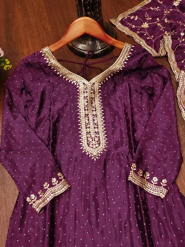Wine_Stone_Sequin_Work_Occasion_Wear_Readymade_Salwar_Suit