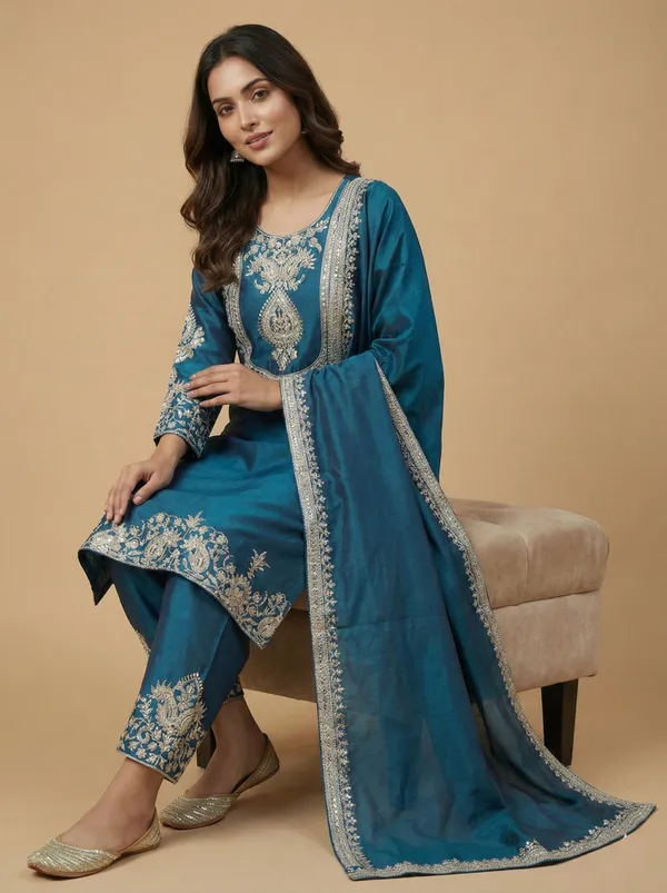 Graceful_Teal_Color_Festive_Wear_Sequin_Work_Readymade_Salwar_Suit