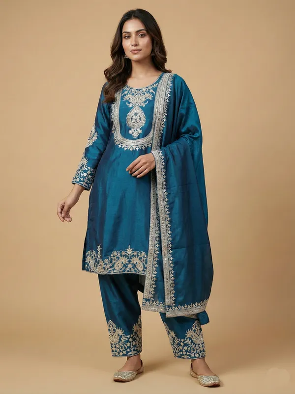 Graceful_Teal_Color_Festive_Wear_Sequin_Work_Readymade_Salwar_Suit