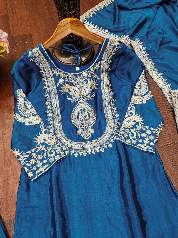 Graceful_Teal_Color_Festive_Wear_Sequin_Work_Readymade_Salwar_Suit