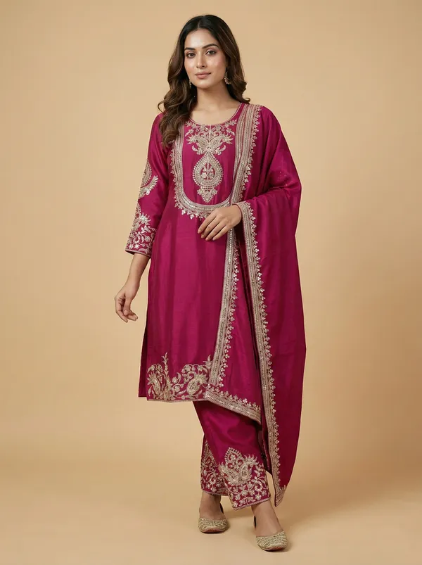 Pink_Color_Wedding_Wear_Sequin_Embroidered_Readymade_Salwar_Suit