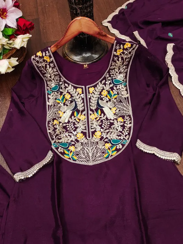 Elegant_Evening_Wear_Wine_Color_Designer_Readymade_Salwar_Suit