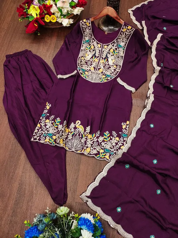 Elegant_Evening_Wear_Wine_Color_Designer_Readymade_Salwar_Suit