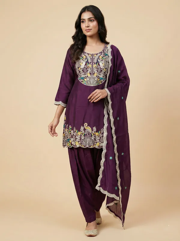 Elegant_Evening_Wear_Wine_Color_Designer_Readymade_Salwar_Suit