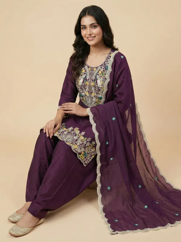 Elegant_Evening_Wear_Wine_Color_Designer_Readymade_Salwar_Suit