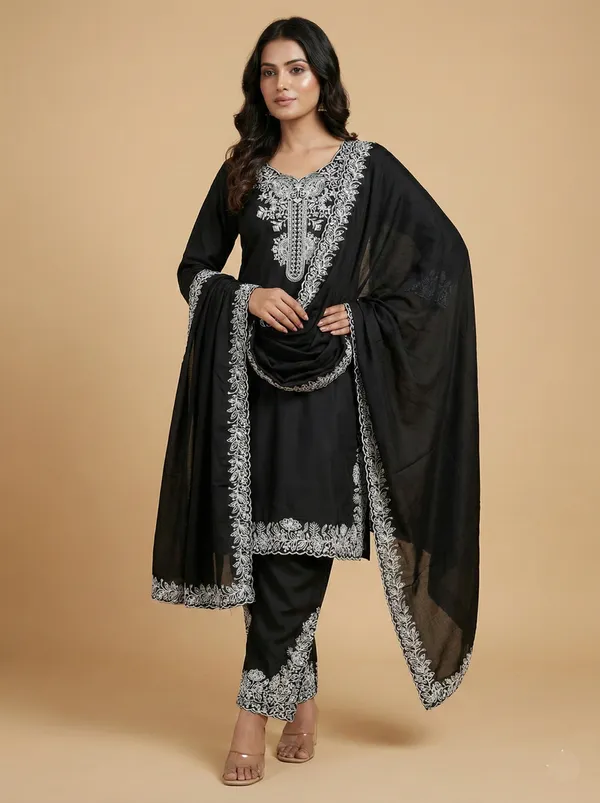 Black_Classic_Wear_Sequin_Embroidery_Readymade_Salwar_Suit