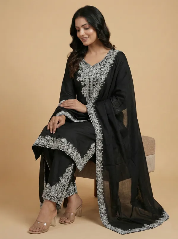 Black_Classic_Wear_Sequin_Embroidery_Readymade_Salwar_Suit