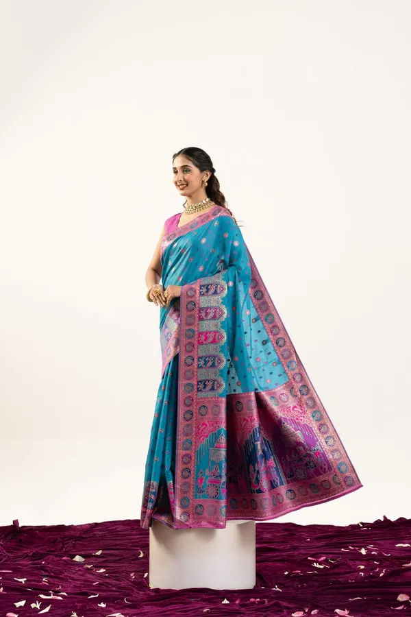 Firozi_Classic_Designer_Banarasi_Pashmina_Soft_Silk_Saree_Default_Title