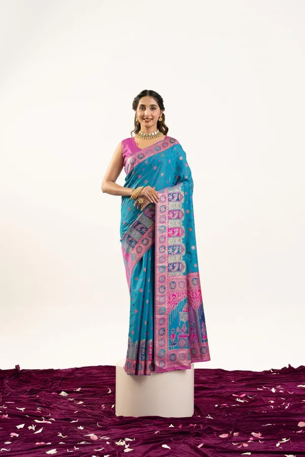 Firozi_Classic_Designer_Banarasi_Pashmina_Soft_Silk_Saree_Default_Title