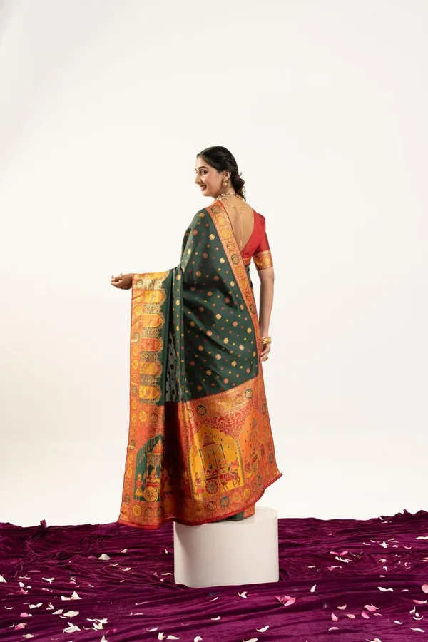 Green_Classic_Designer_Banarasi_Pashmina_Soft_Silk_Saree_Default_Title