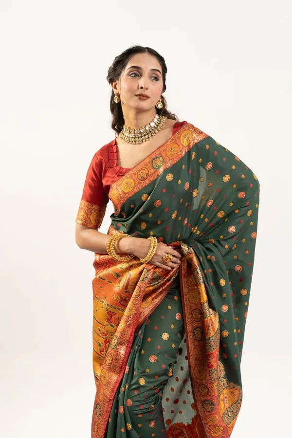 Green_Classic_Designer_Banarasi_Pashmina_Soft_Silk_Saree_Default_Title