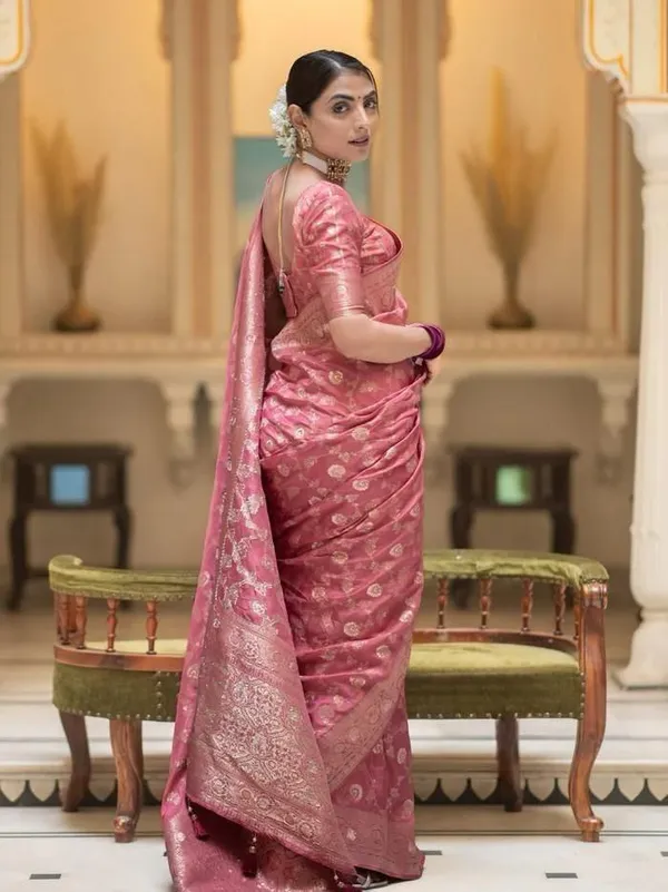 Peach_Orange_Classic_Designer_Banarasi_Silk_Saree_Default_Title