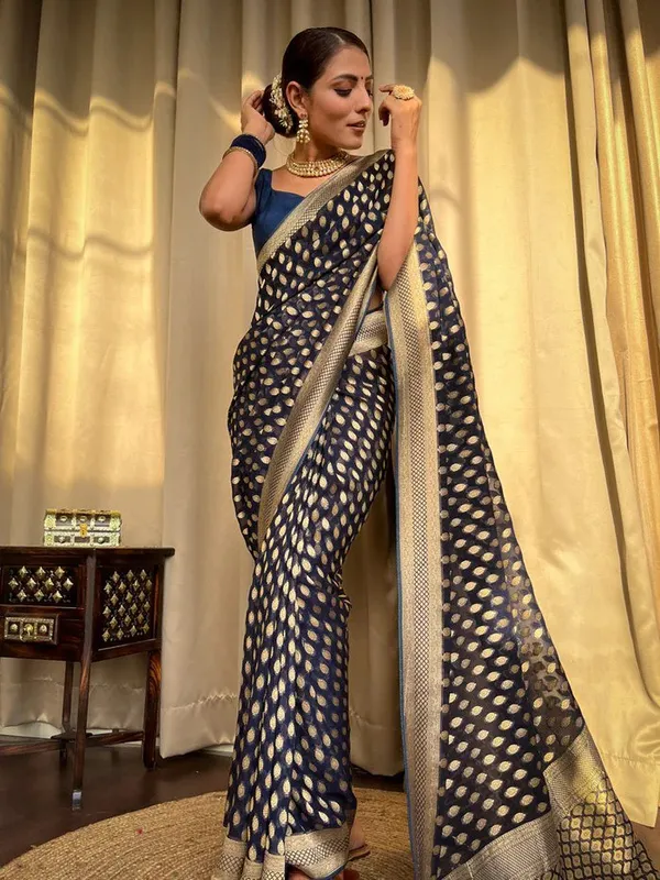 Traditional_Party_Wear_Banarasi_Soft_Silk_Saree_In_Navy_Blue_Default_Title