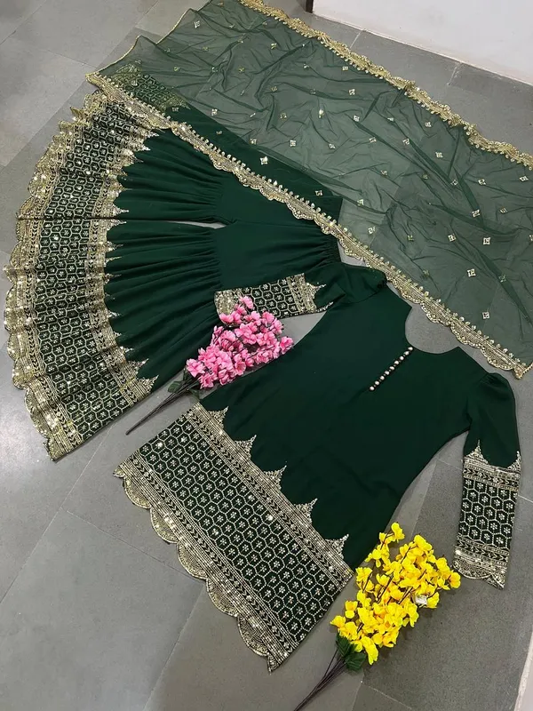 Green_Designer_Traditional_Wear_Sequin_Embroidery_Readymade_Salwar_Suit