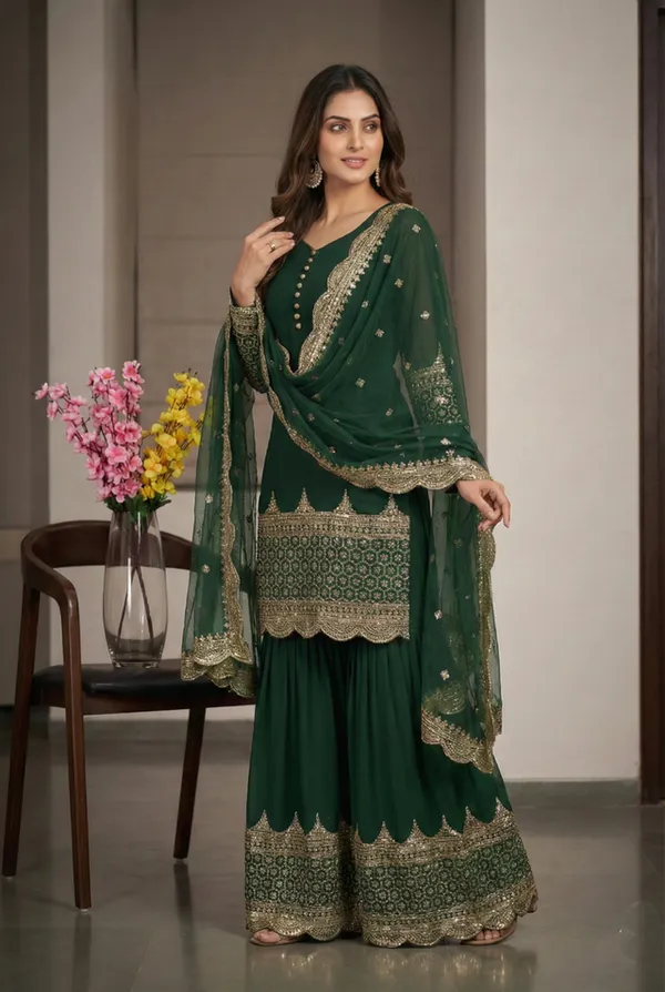 Green_Designer_Traditional_Wear_Sequin_Embroidery_Readymade_Salwar_Suit