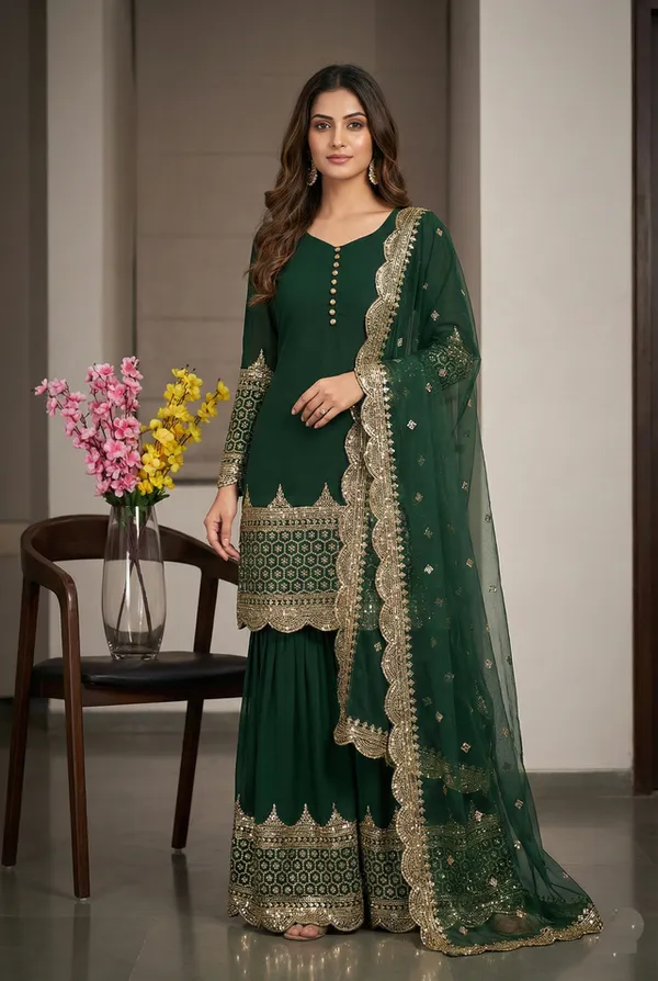 Green_Designer_Traditional_Wear_Sequin_Embroidery_Readymade_Salwar_Suit