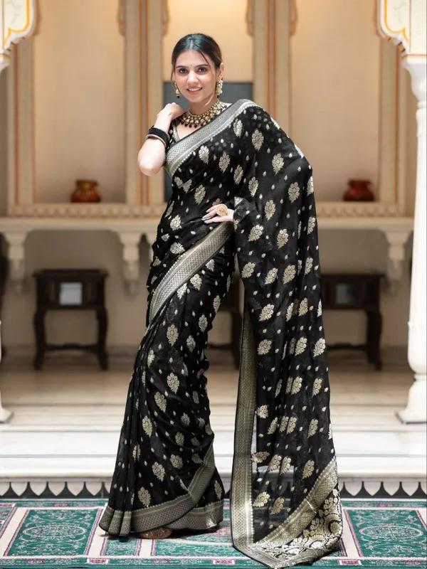 Black_Traditional_Function_Wear_Designer_Banarasi_Soft_Silk_Saree_Default_Title
