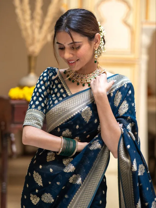 Teal_Classic_Function_Wear_Designer_Banarasi_Soft_Silk_Saree_Default_Title