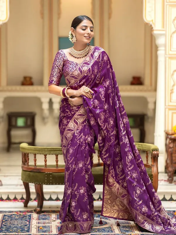 Purple_Classic_Regal_Traditional_Wear_Designer_Banarasi_Soft_Silk_Saree_Default_Title