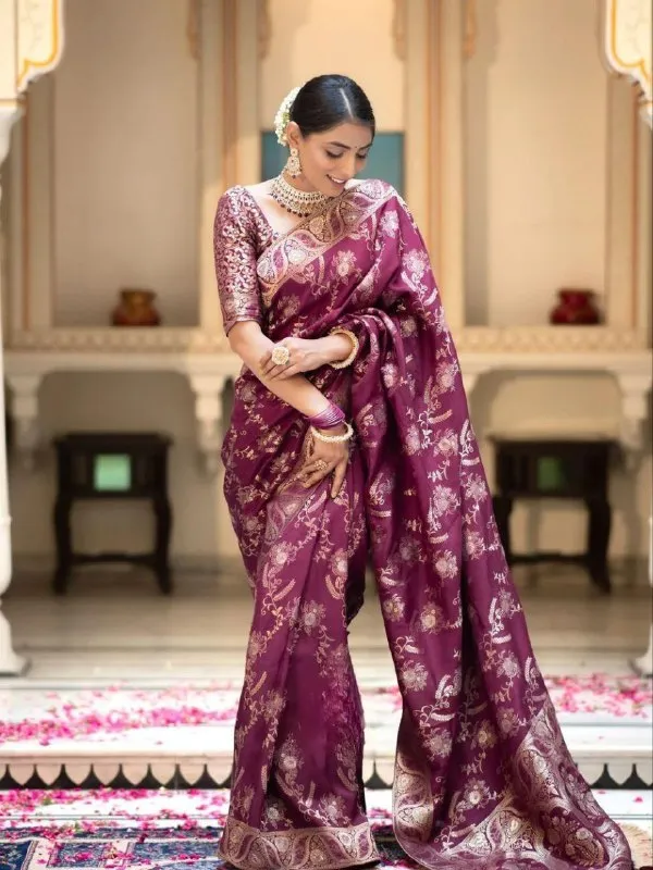 Wine_Luxury_Classic_Designer_Banarasi_Soft_Silk_Saree_Default_Title