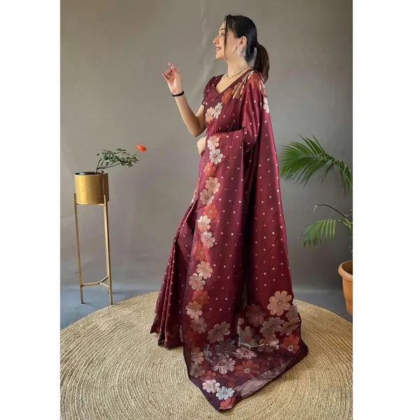Maroon_Color_Designer_Trendy_Floral_Banarasi_Soft_Silk_Saree_Default_Title