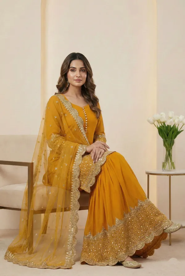 Mustard_Tone_Warm_Sequin_Accents_Designer_Readymade_Salwar_Suit