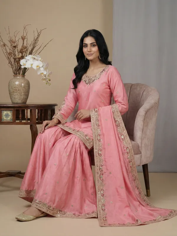 Pink_Pure_Chinon_Silk_Festive_Wear_Readymade_Salwar_Suit